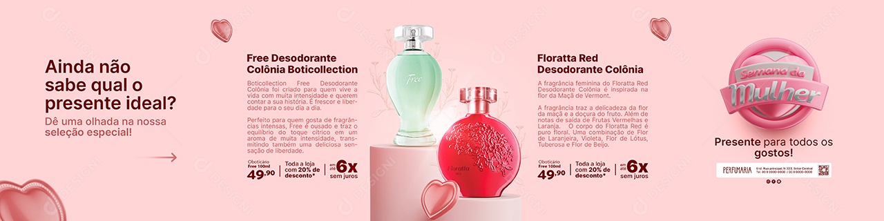 Campanha Publicitária Dia Da Mulher Perfumaria Free Desedorante Carrossel Social Media PSD Editável