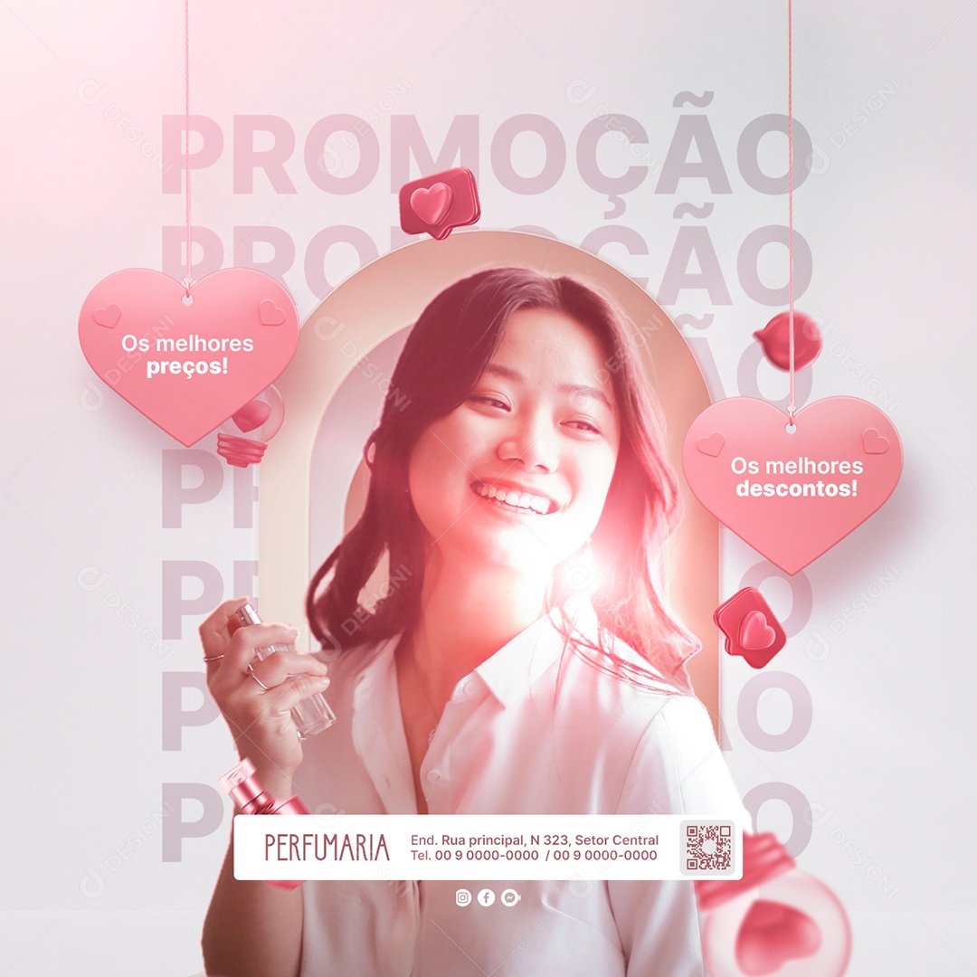 Campanha Publicitária Dia Da Mulher Perfumaria Promoção os Melhores Preços Social Media PSD Editável