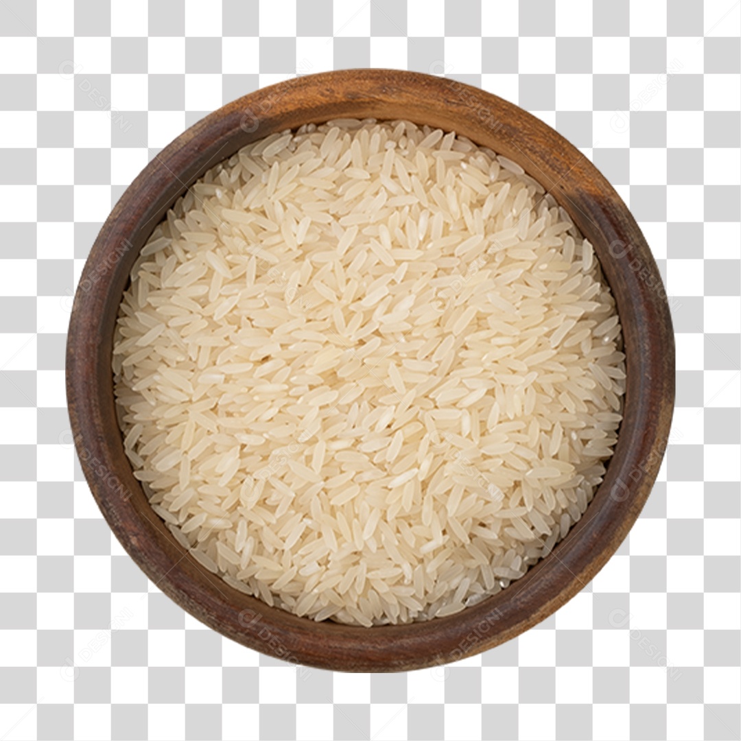 Arroz cru sobre tigela PNG Transparente