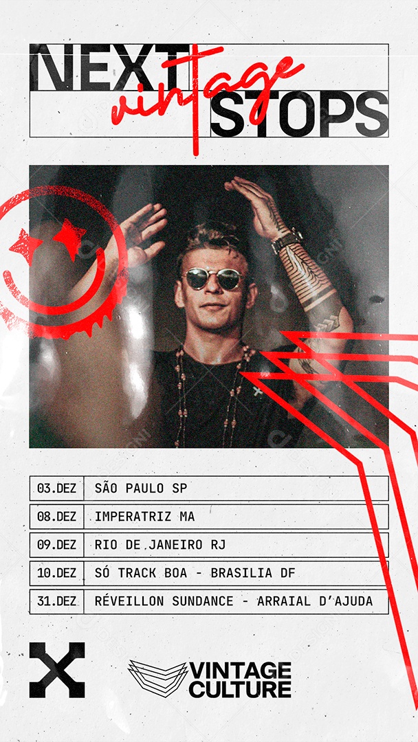 Post Flyer Agenda Vintage Culture Social Media PSD Editável