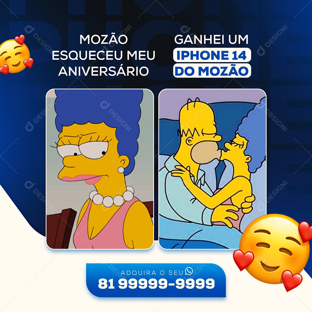 Post Iphone Meme Social Media PSD Editável