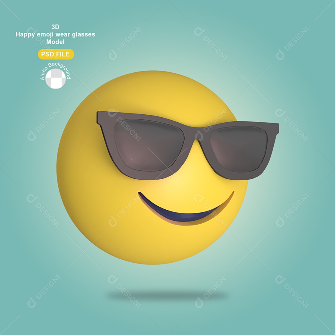 Elemento 3D Emoji Para Composição PSD