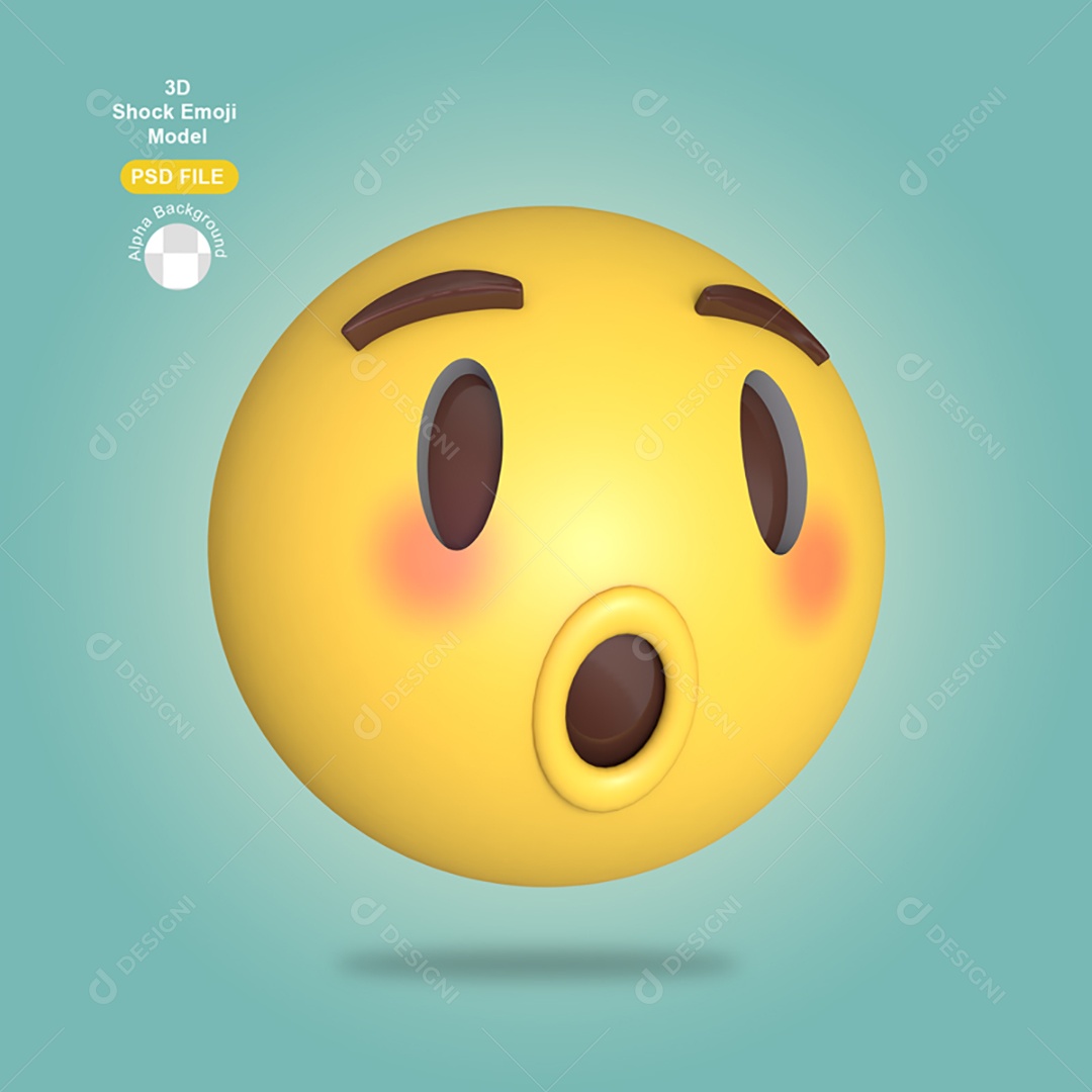 Elemento 3D Emoji Para Composição PSD