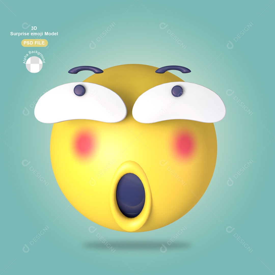 Elemento 3D Emoji Para Composição PSD