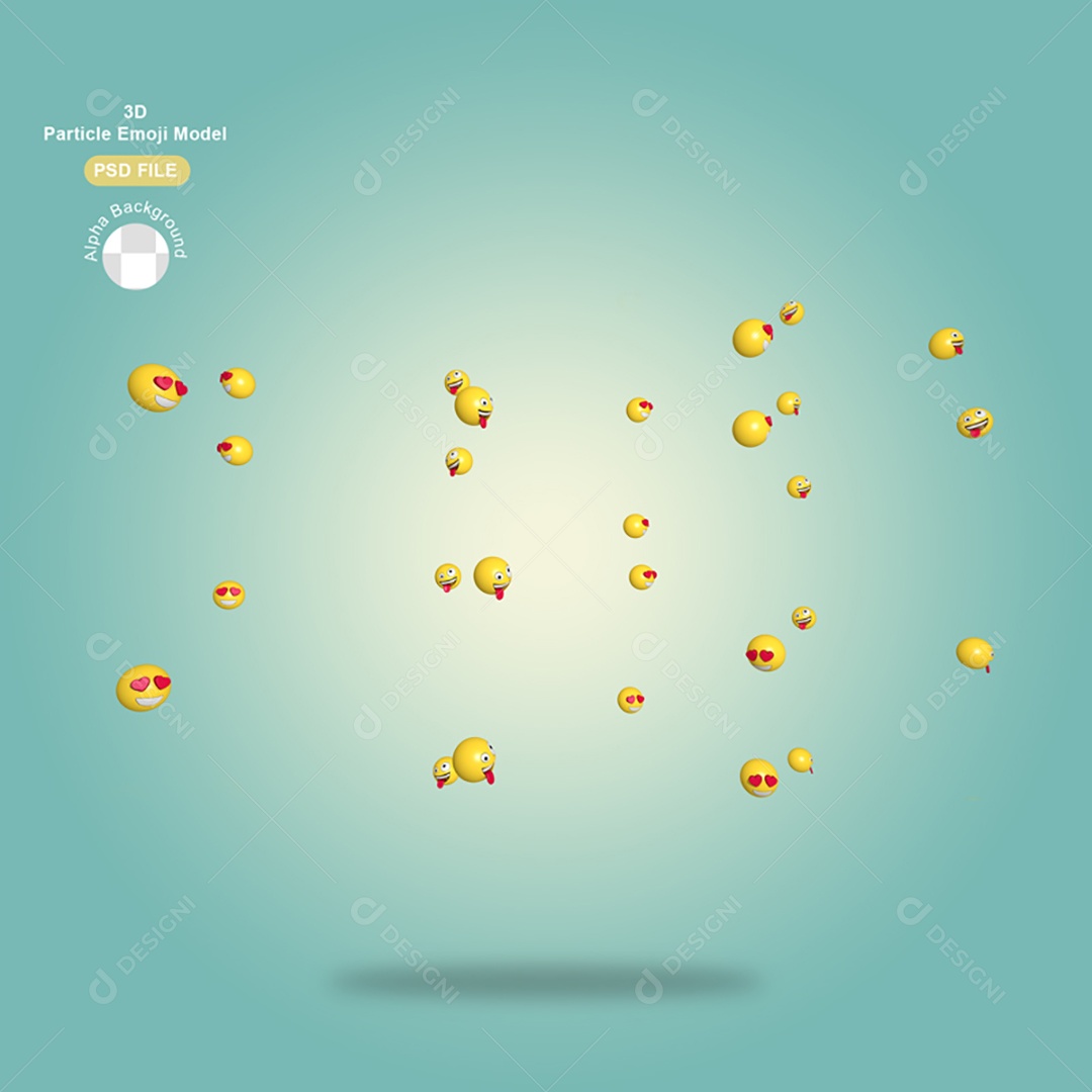 Partículas de Emojis 3D Para Composição PSD