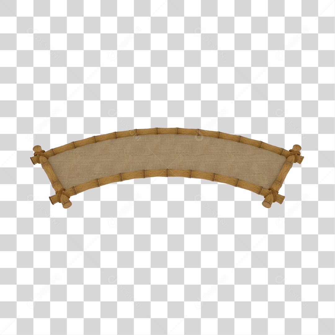 Placa de Bambu Elemento 3D para Composição PNG Transparente