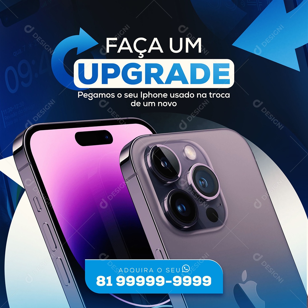 Post Apple Faça Um Upgrade Social Media PSD Editável