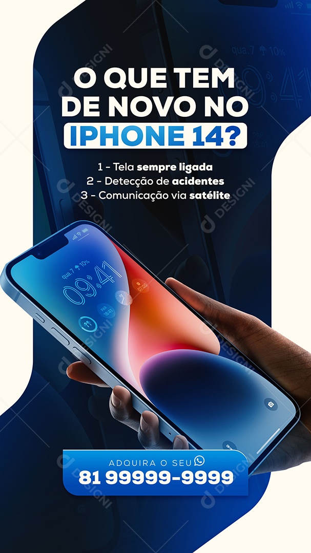 Post Stories Apple O Que Tem De Novo no Iphone 14 Social Media PSD Editável