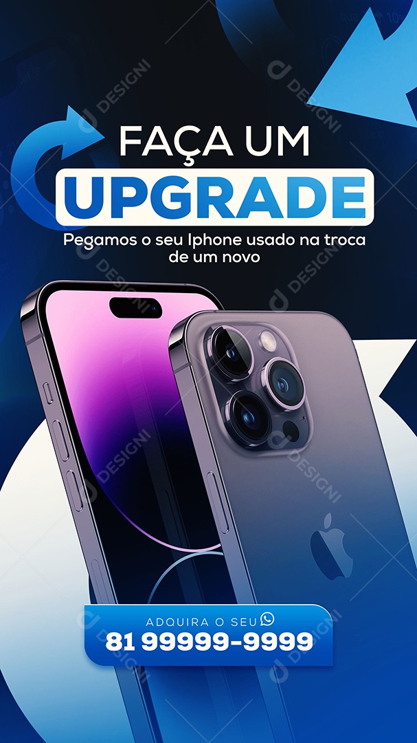 Post Stories Apple Faça Um Upgrade Social Media PSD Editável
