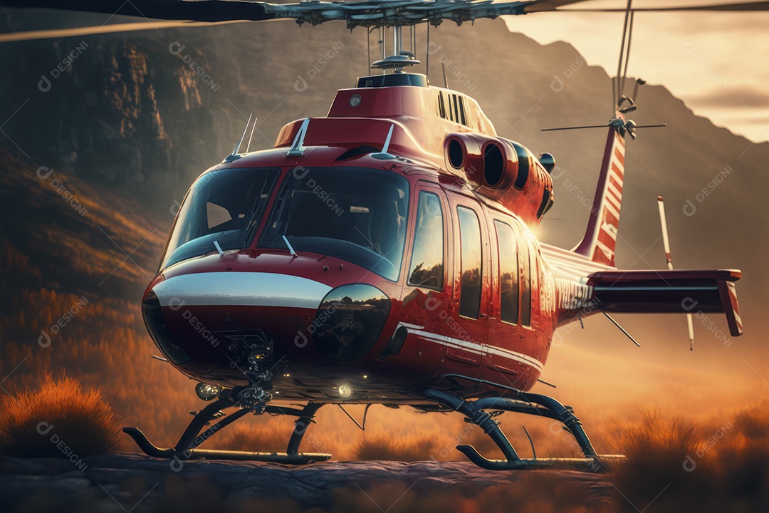 Helicóptero sobrevoando o céu