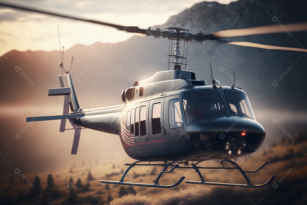 Helicóptero sobrevoando o céu