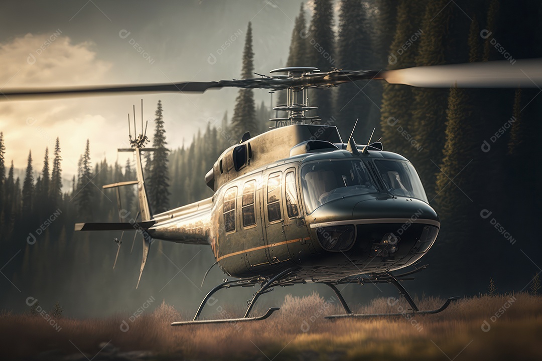 Helicóptero sobrevoando o céu