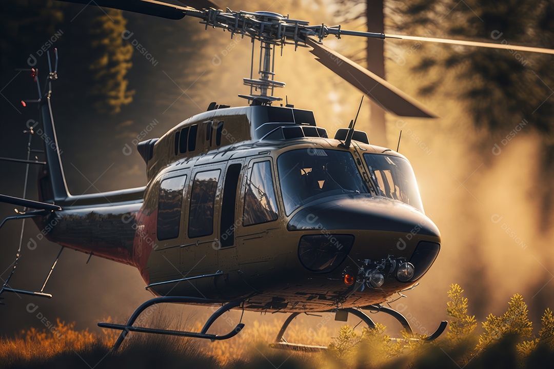 Helicóptero sobrevoando o céu