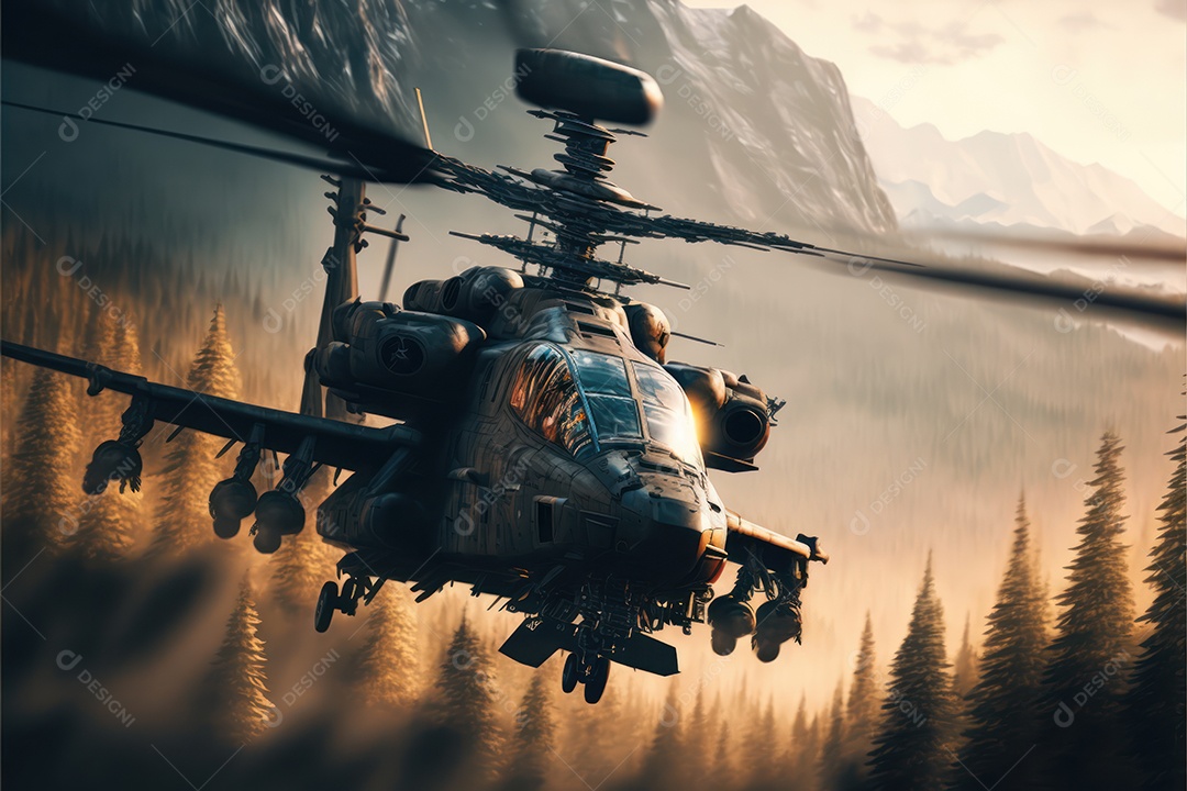 Helicóptero sobrevoando o céu