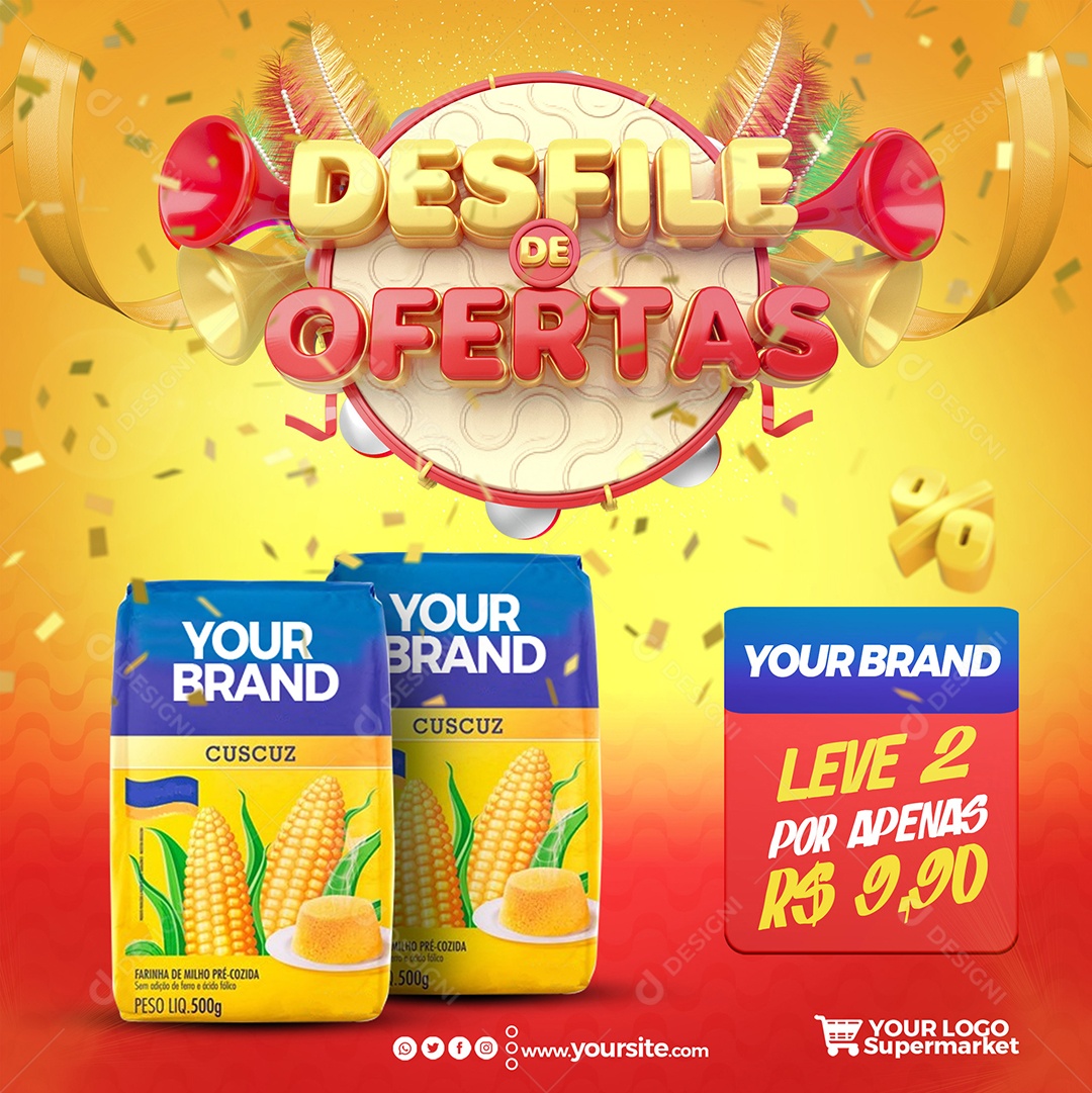 Desfile de Ofertas Produto Leve 2 por Apenas 9,90 Social Media PSD Editável