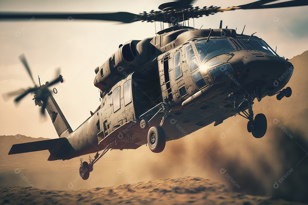 Helicóptero sobrevoando o céu