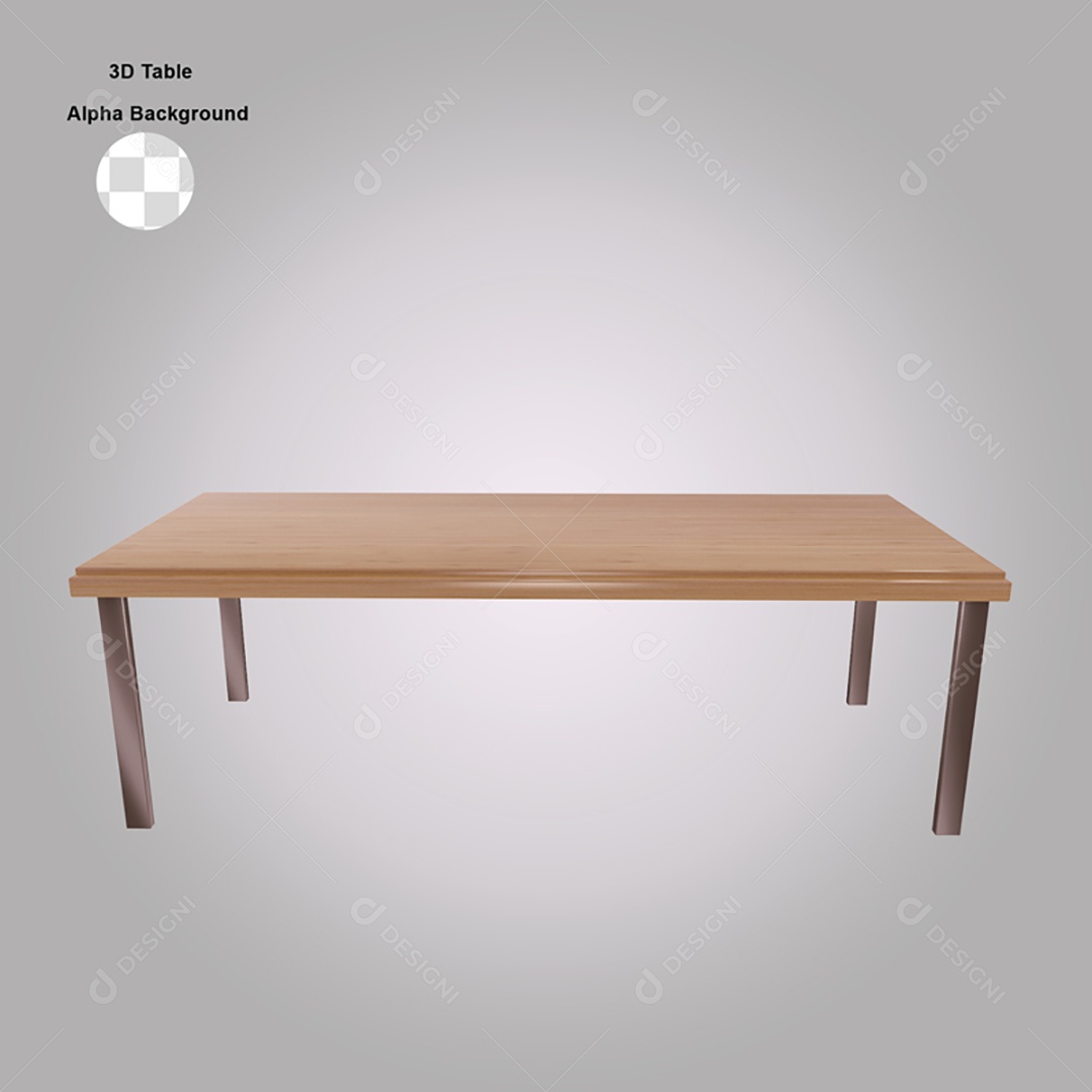 Elemento 3D Para Composição Mesa de Madeira PSD
