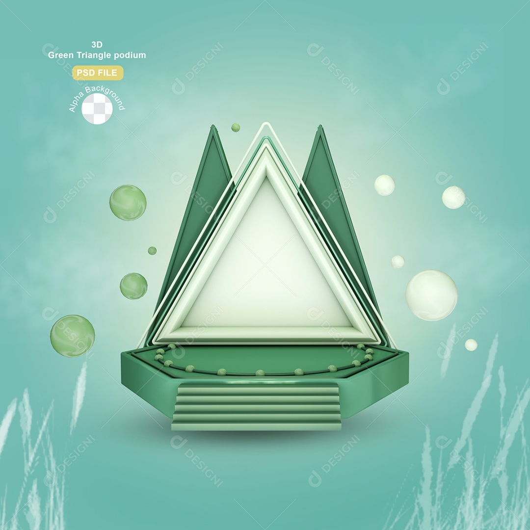 Elemento 3D Para Composição Podium Triangular PSD
