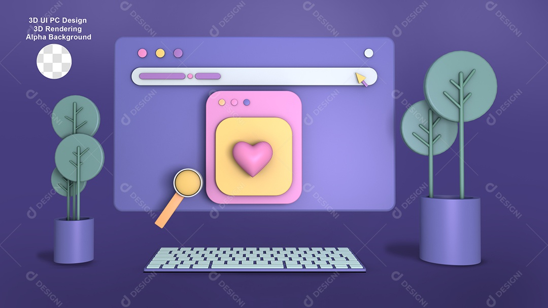 Ilustração de Computador 3D Para Composição PSD