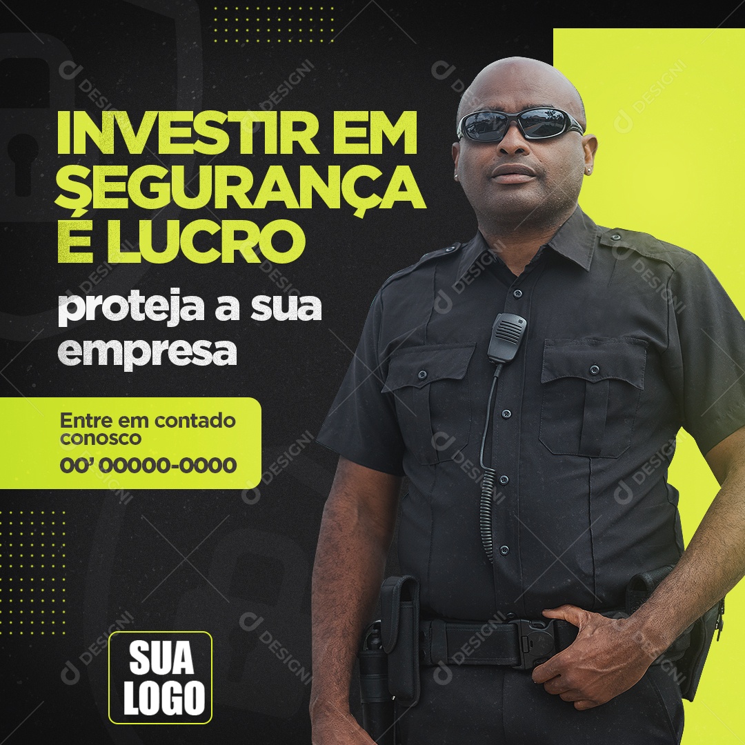 Investir em Segurança é Lucro Social Media PSD Editável