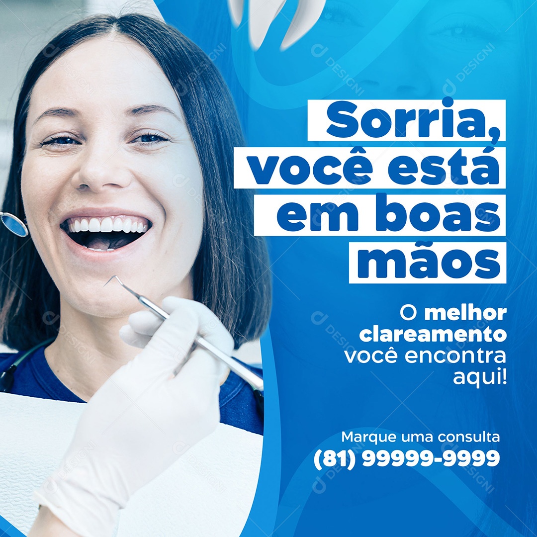 Post Odontologia Você Está Em Boas Mãos Social Media PSD Editável