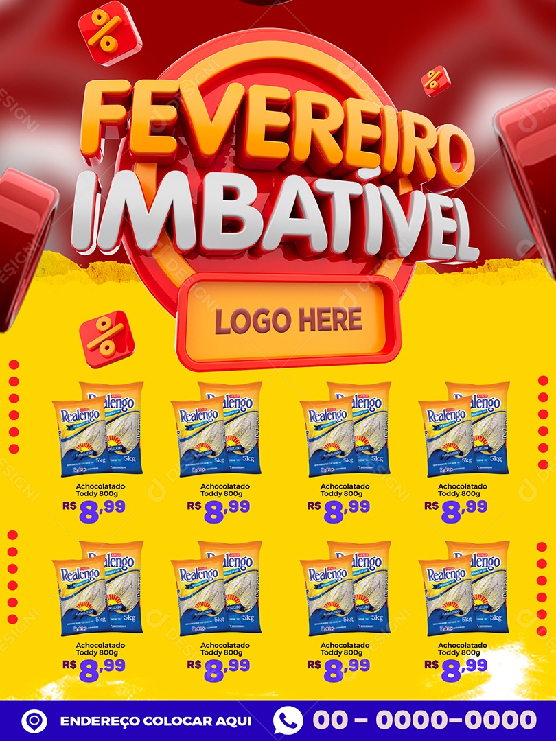 Encarte Fevereiro Imbatível Venha Conferir Social Media PSD Editável