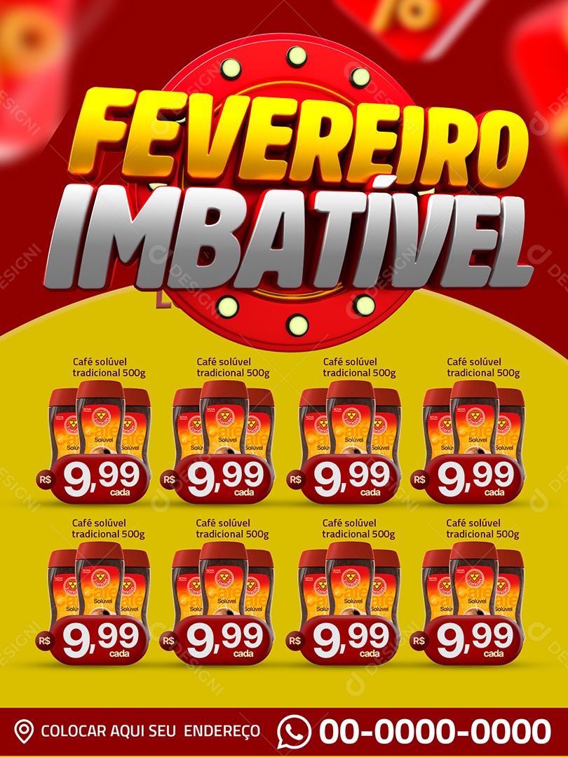 Encarte Fevereiro Imbatível Venha Conferir Social Media PSD Editável