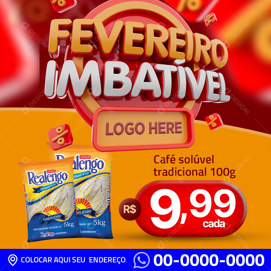 Fevereiro Imbatível Venha Conferir Social Media PSD Editável