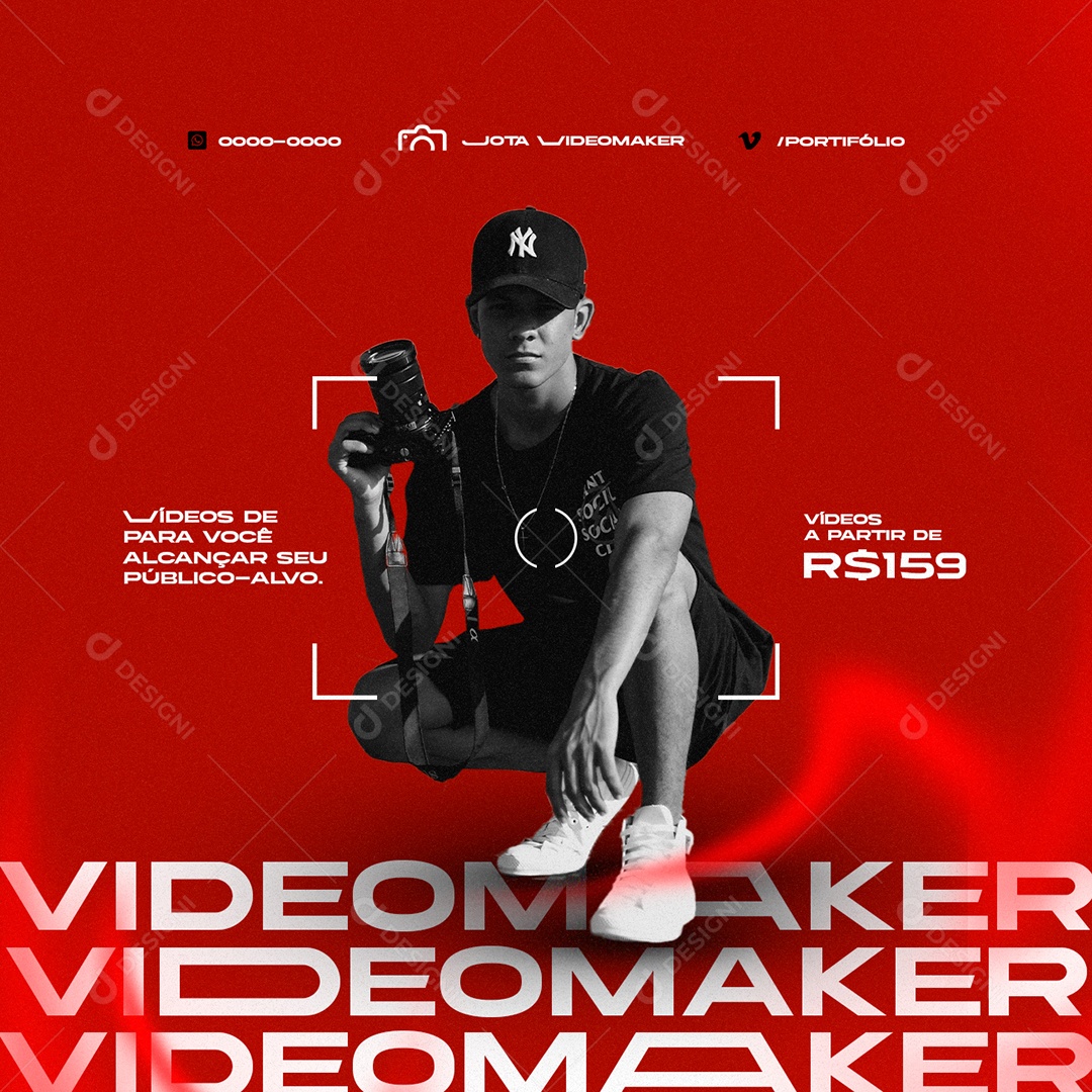 Videomaker Vídeos a Partir de 159,00 Social Media PSD Editável