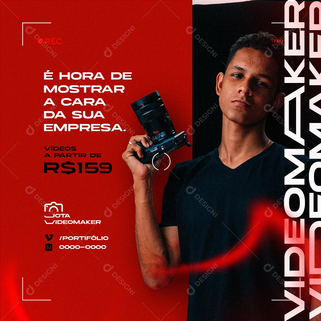 É Hora de Mostrar a Cara da Sua Empresa Videomaker Social Media PSD Editável