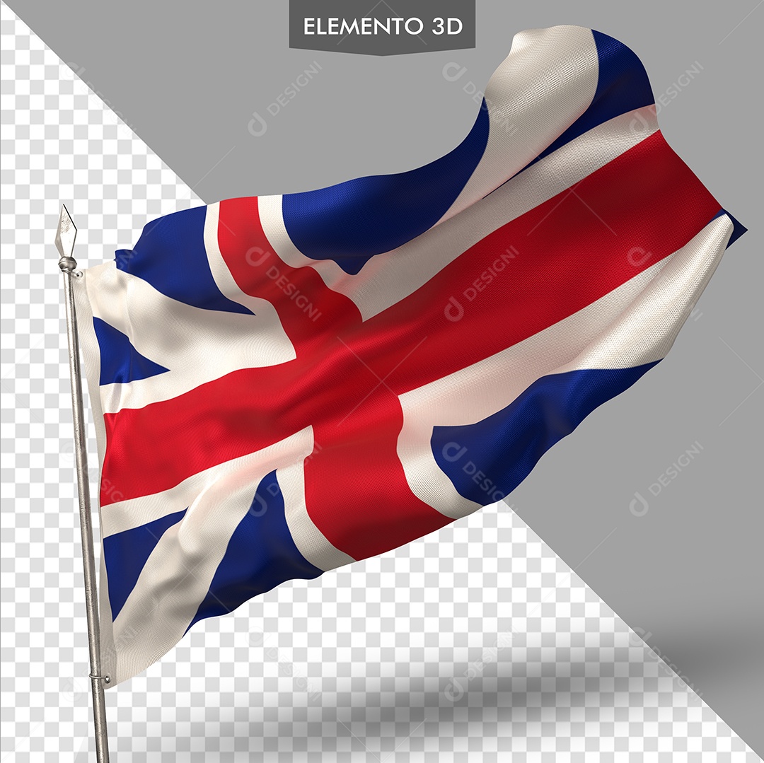 Elemento 3D Para Composição Bandeira do Reino Unido PSD