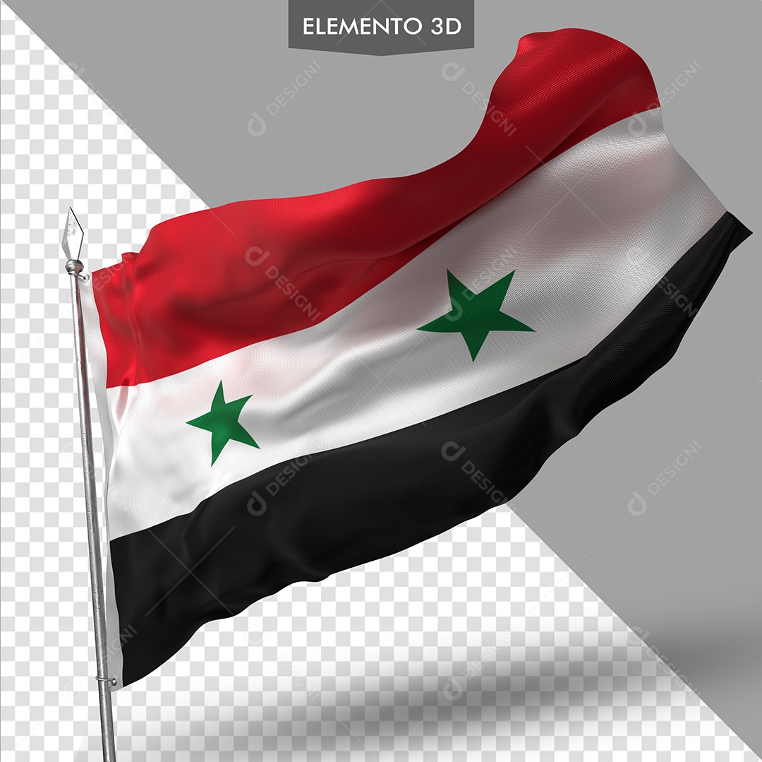 Elemento 3D Para Composição Bandeira da Síria PSD