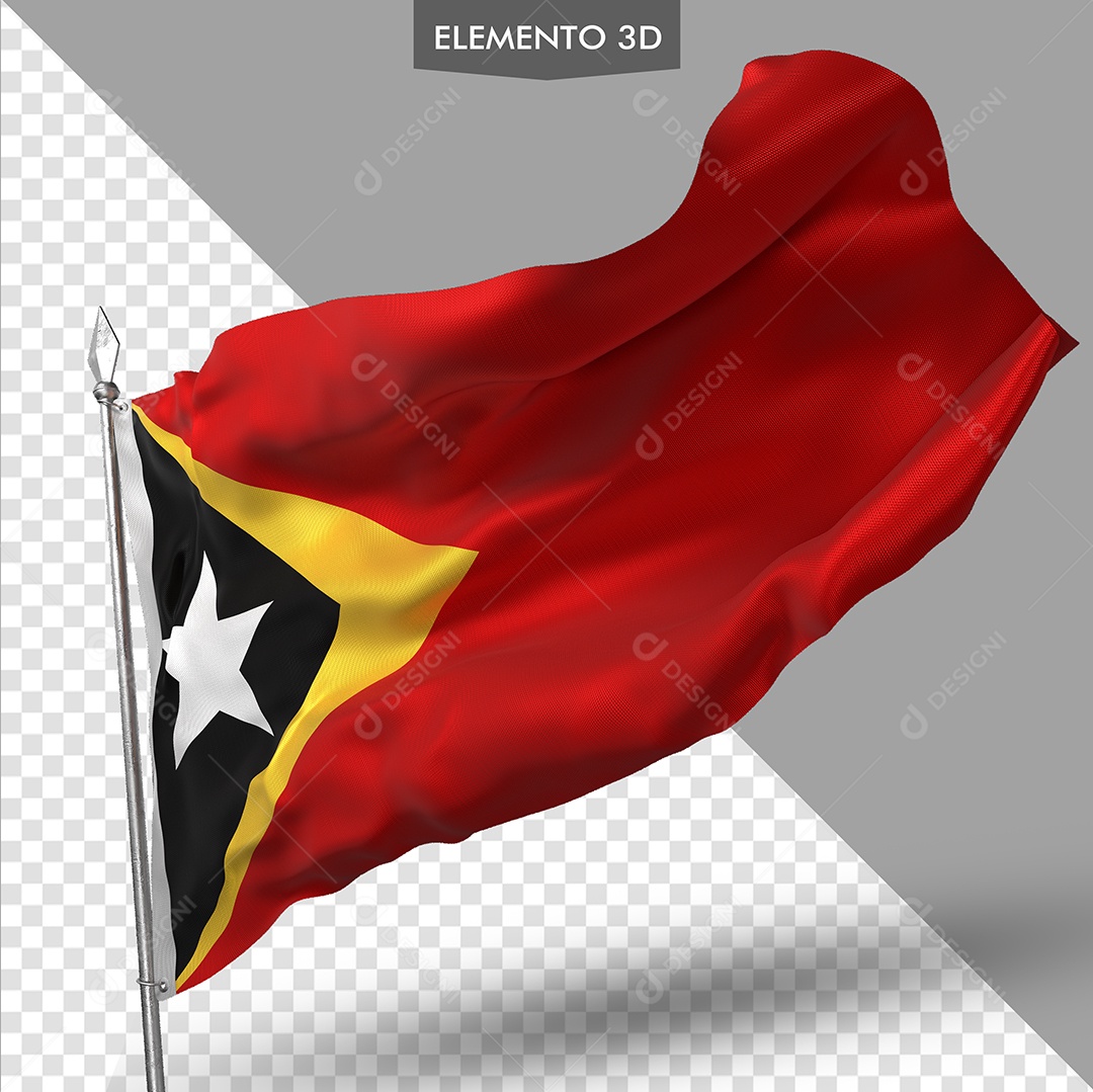 Elemento 3D Para Composição Bandeira da Timor PSD