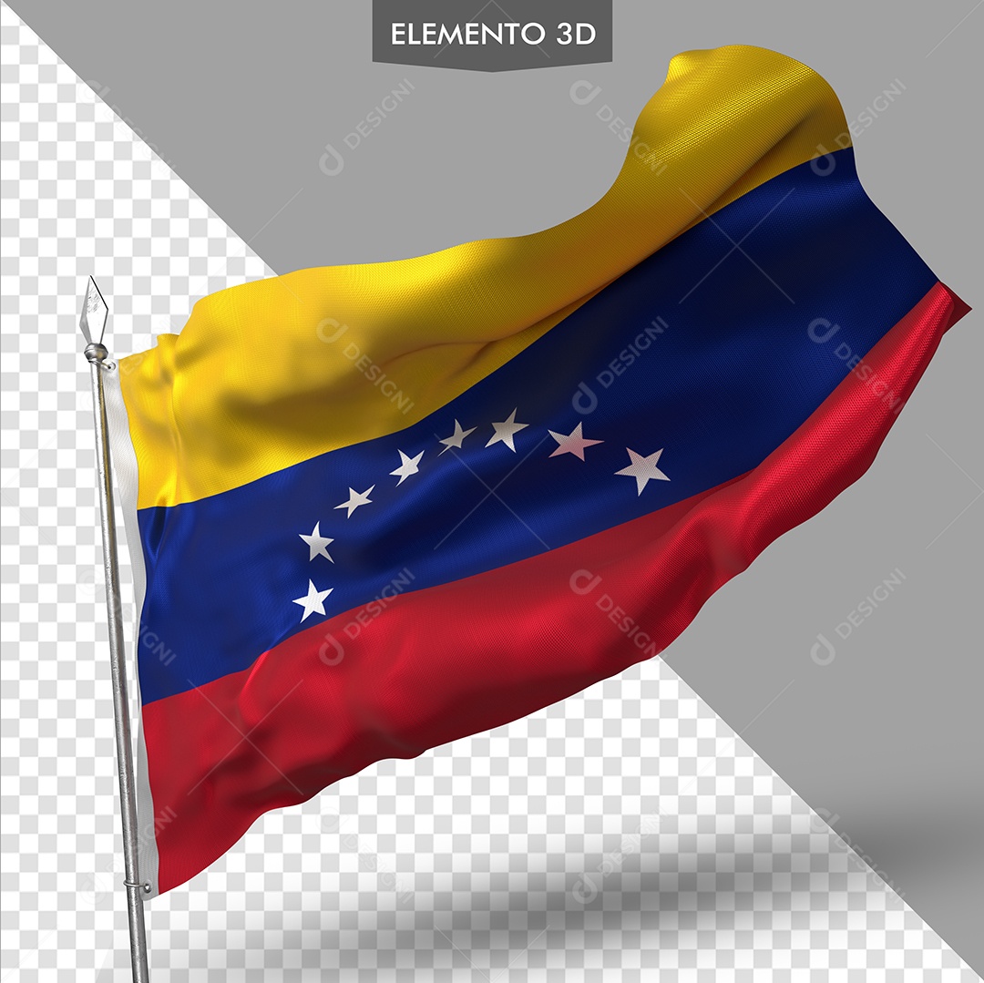 Elemento 3D Para Composição Bandeira da Venezuela PSD