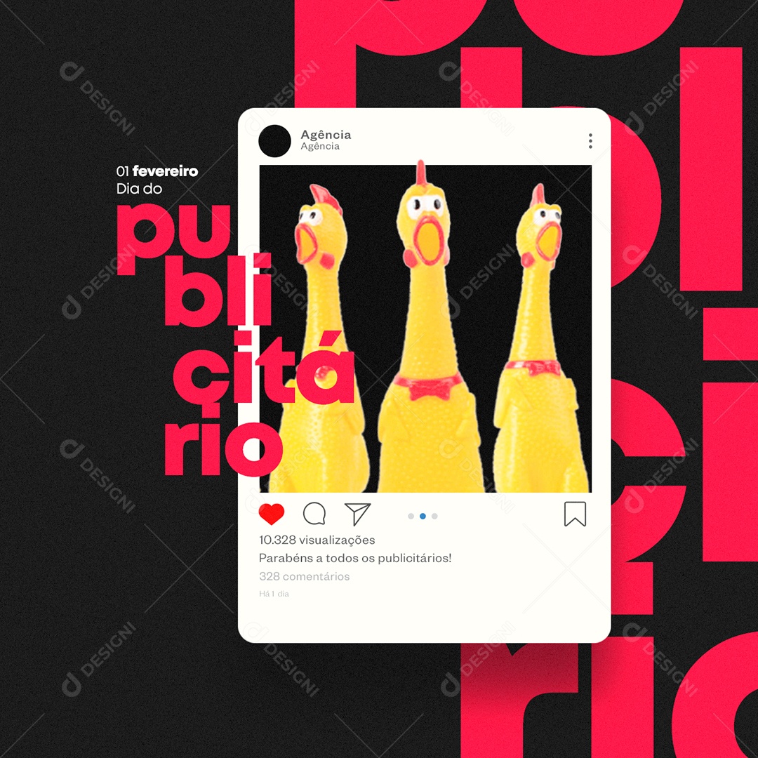 Parabéns a Todos os Publicitários 1 de Fevereiro Dia Do Publicitário Social Media PSD Editável