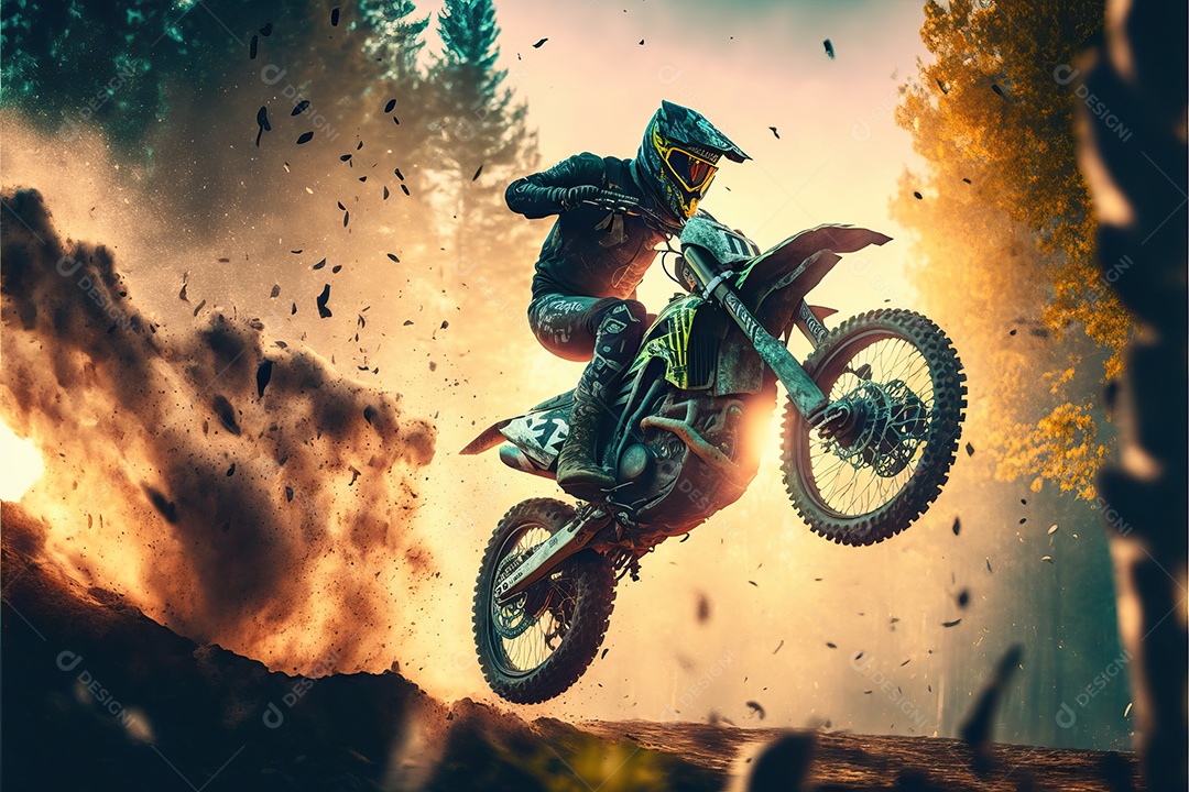 Campeonato Mundial de Motocross com piloto na corrida