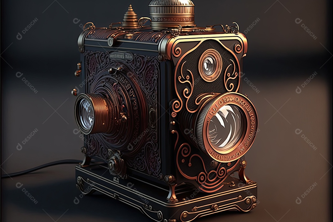 ilustração sobre uma câmera fotográfica