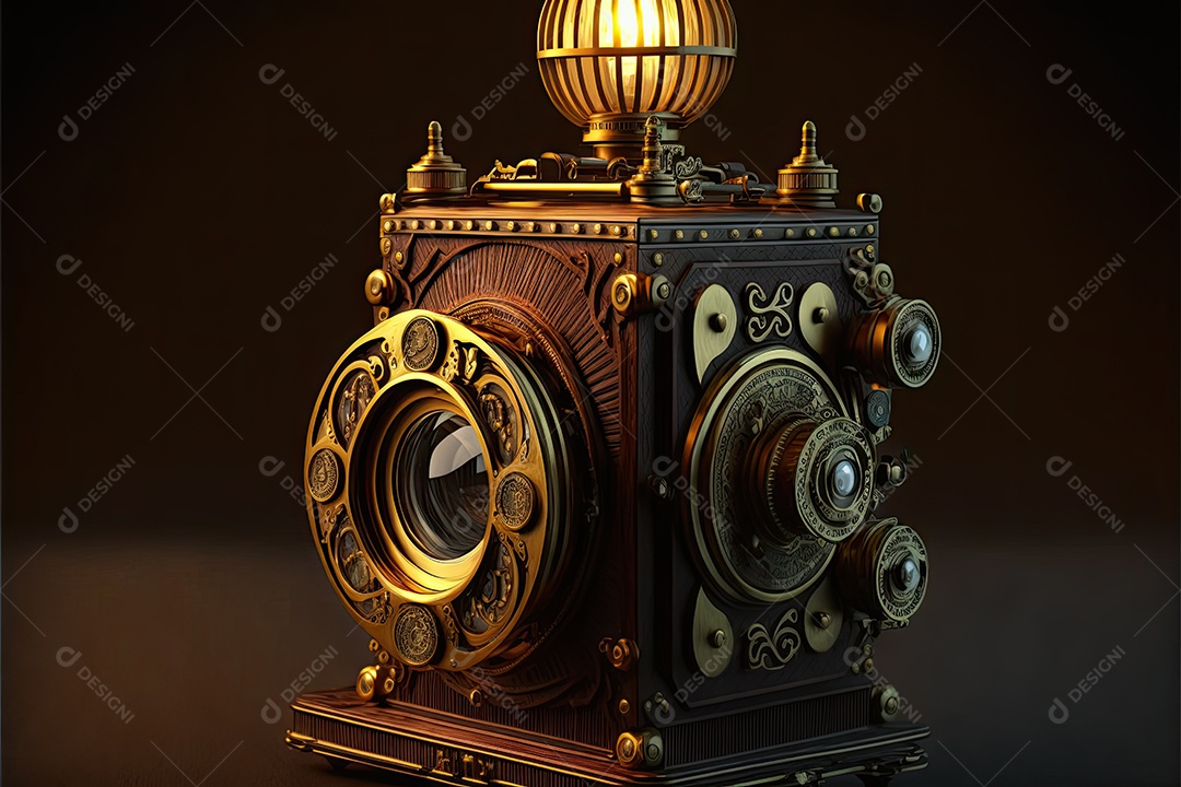 ilustração sobre uma câmera fotográfica