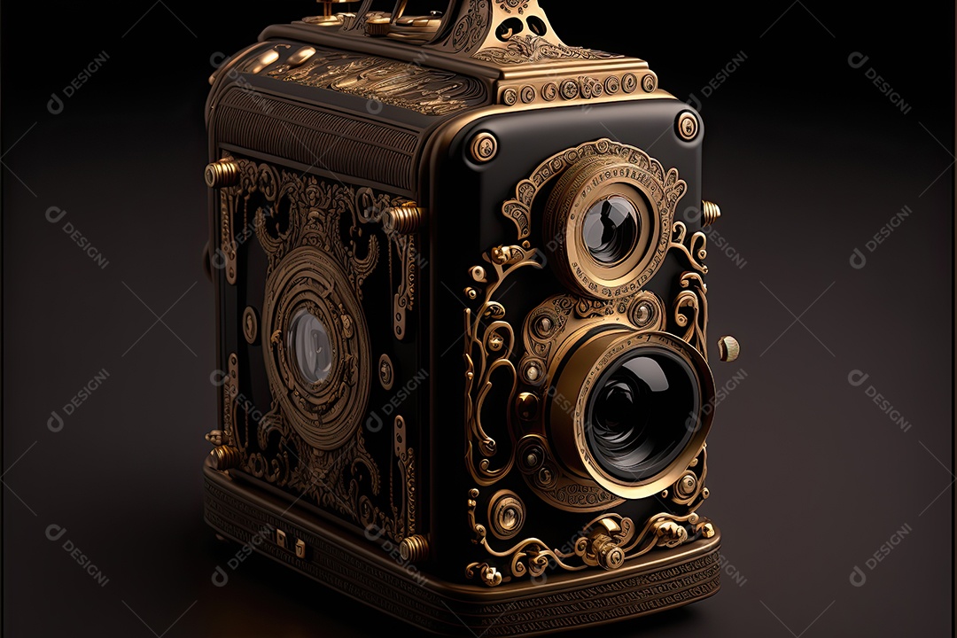 ilustração sobre uma câmera fotográfica