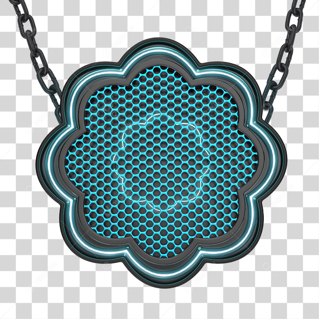 Elemento 3D Para Composição Painel Led Com Correntes Segurando PNG Transparentes