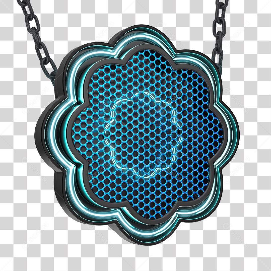 Elemento 3D Para Composição Painel Led Com Correntes Segurando PNG Transparentes