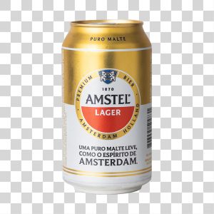 Lata de Cerveja Amstel Lager PNG Transparente