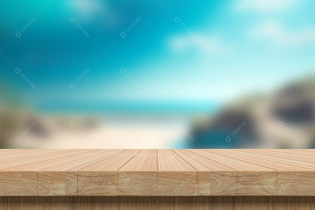Mesa de Madeira Fundo Praia