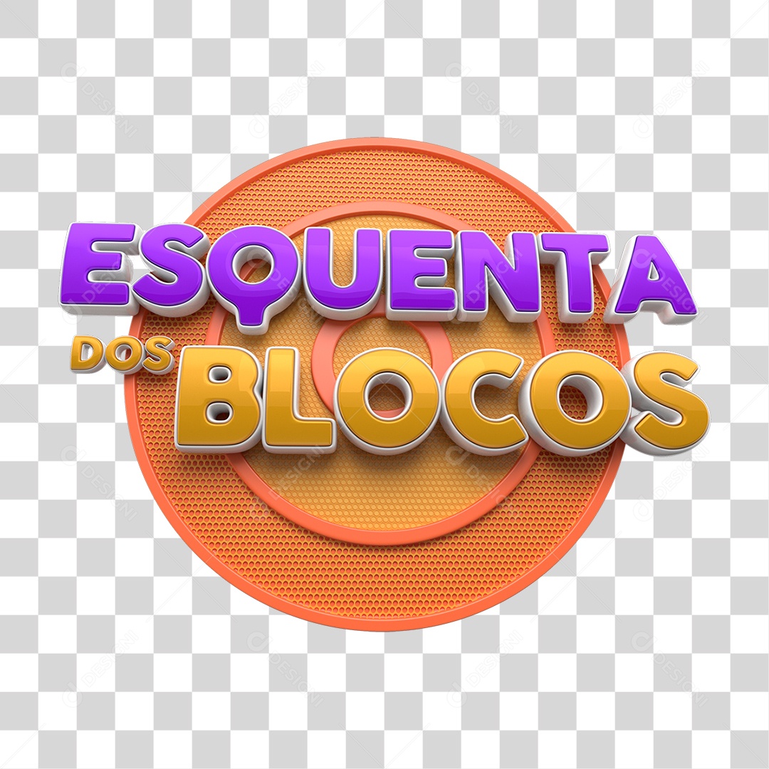 Selo 3D Esquenta dos Blocos Para Composição PNG Transaprente