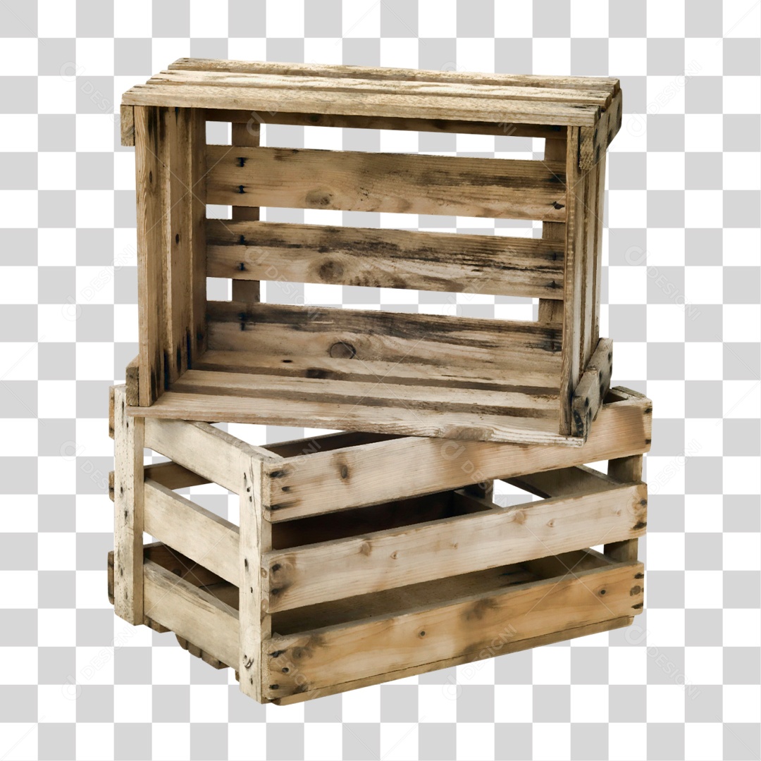 Caixote de Madeira PNG Transparente
