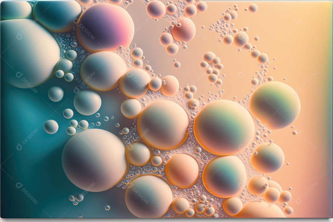 Moléculas hidrofóbicas coloridas em fotografia super macro