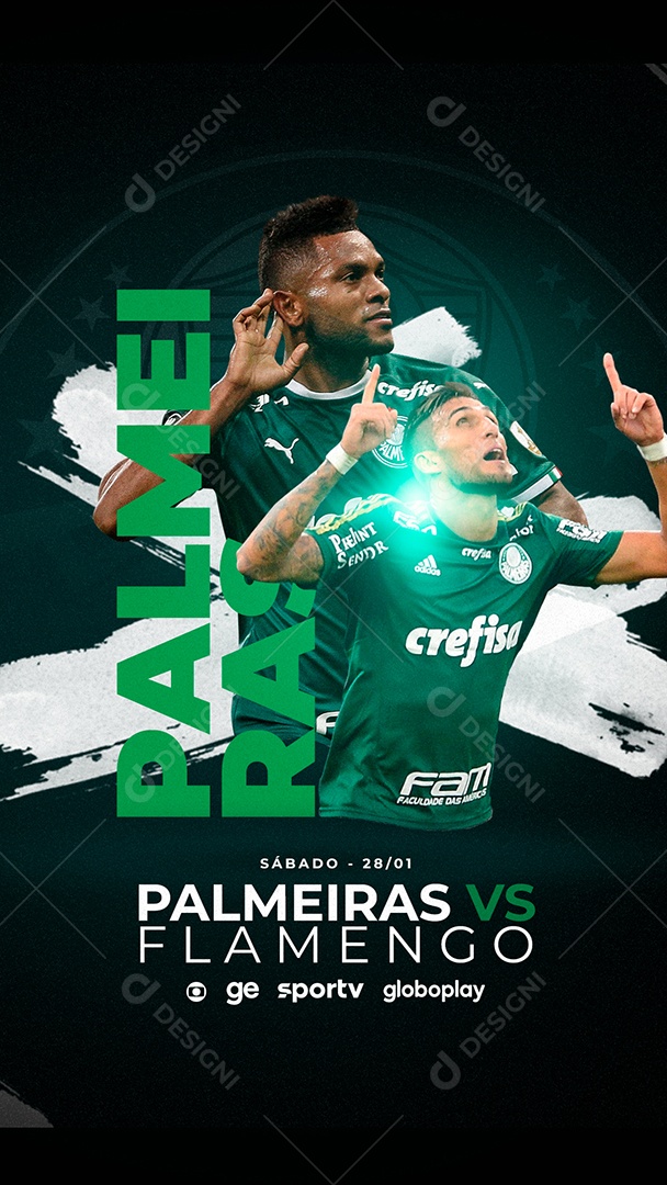 Story Palmeiras x Flamengo Supercopa do Brasil Futebol  Social Media PSD Editável