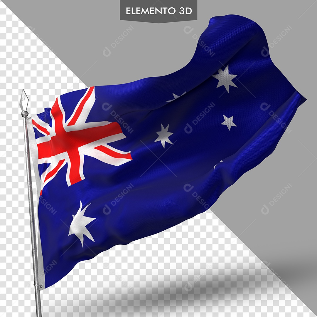 Elemento 3D Para Composição Bandeira da Austrália PSD
