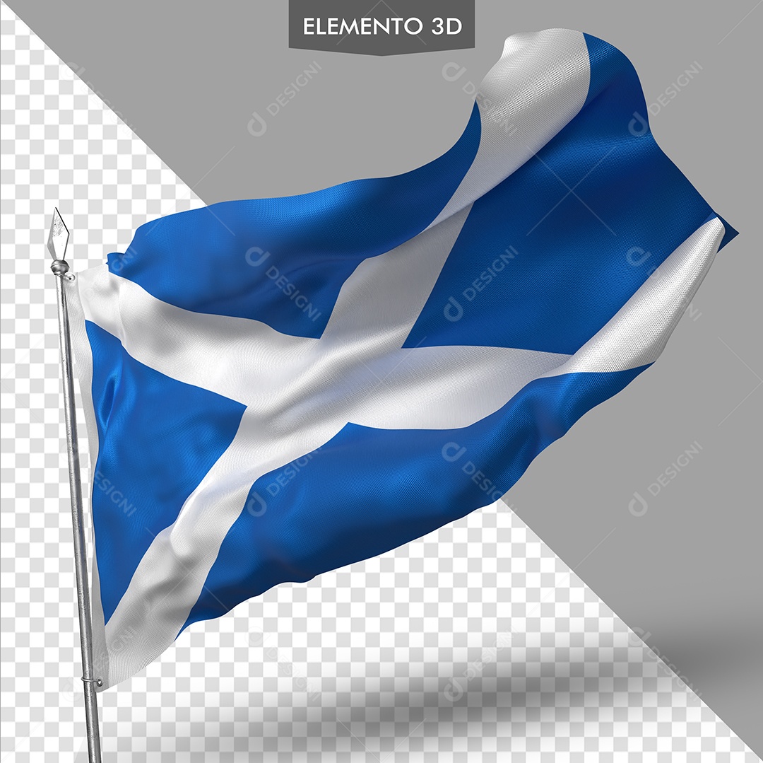 Elemento 3D Para Composição Bandeira da Escócia PSD