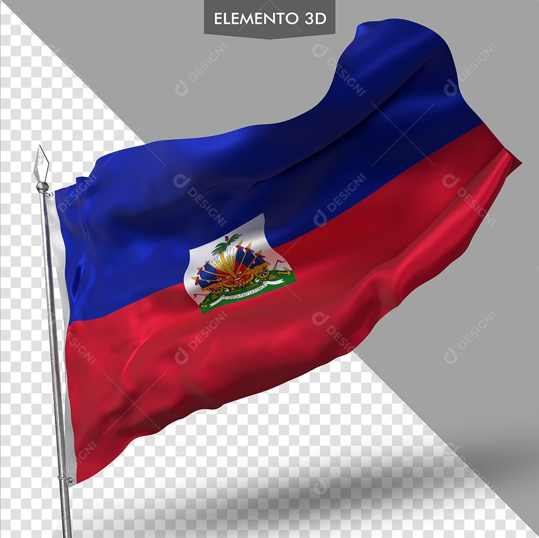 Elemento 3D Para Composição Bandeira do Haiti PSD